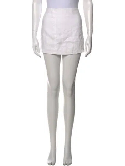 Pre-owned Reformation Linen Mini Skirt In White