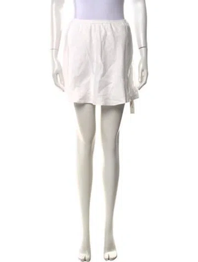 Pre-owned Reformation Linen Mini Skirt In White