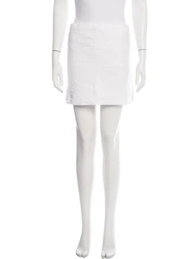 Pre-owned Reformation Linen Mini Skirt In White