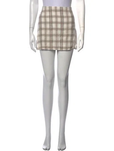Pre-owned Reformation Linen Mini Skirt In White