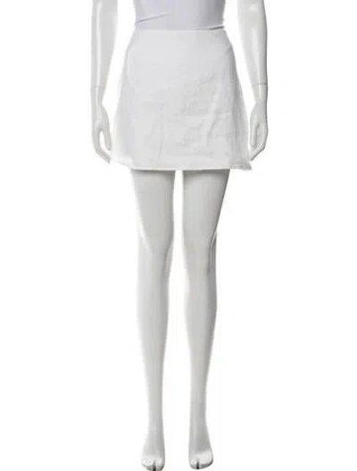 Pre-owned Reformation Linen Mini Skirt In White