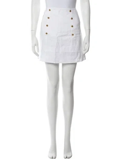 Pre-owned Reformation Linen Mini Skirt In White