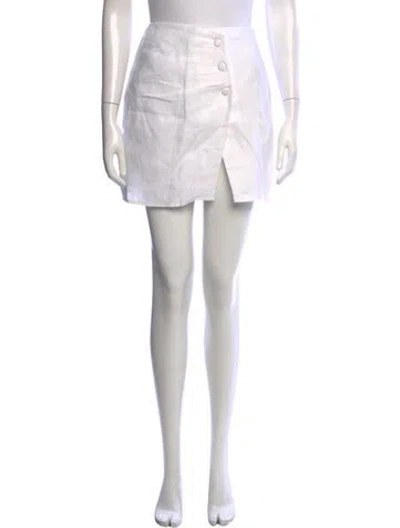 Pre-owned Reformation Linen Mini Skirt In White