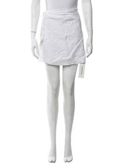 Pre-owned Reformation Linen Mini Skirt In White