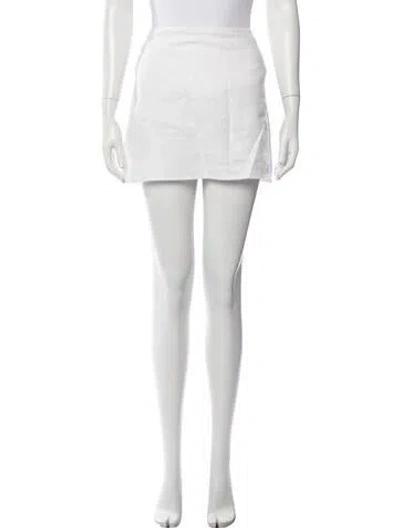 Pre-owned Reformation Linen Mini Skirt In White
