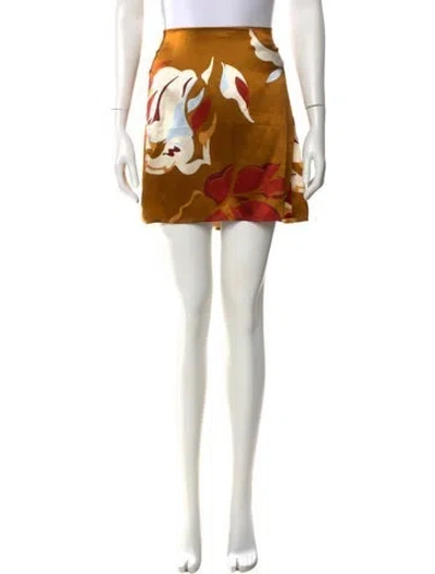 Pre-owned Reformation Linen Mini Skirt In Yellow