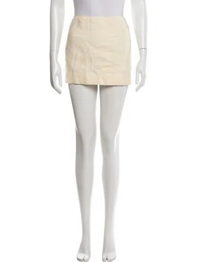 Pre-owned Reformation Linen Mini Skirt In Yellow