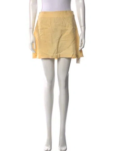 Pre-owned Reformation Linen Mini Skirt In Yellow