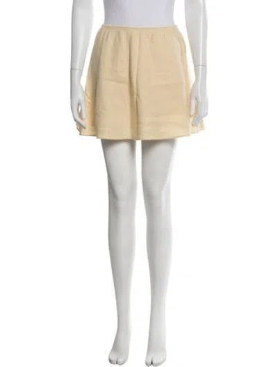Pre-owned Reformation Linen Mini Skirt In Yellow