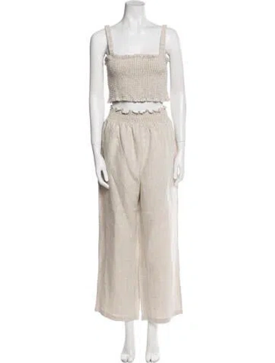 Pre-owned Reformation Linen Pant Set In Neutral
