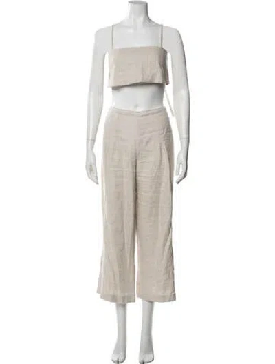 Pre-owned Reformation Linen Pant Set In Neutral