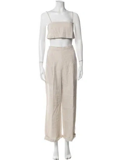Pre-owned Reformation Linen Pant Set In Neutral