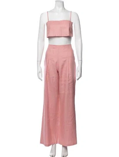 Pre-owned Reformation Linen Pant Set In Pink