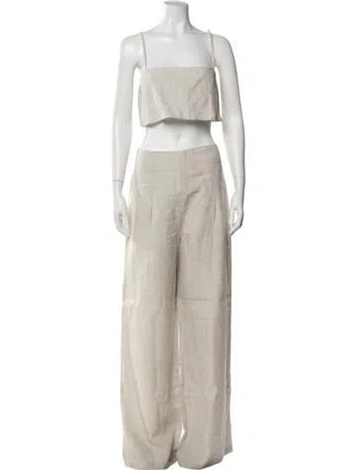 Pre-owned Reformation Linen Pant Set W/ Tags In Neutral