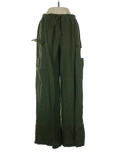 Pre-owned Reformation Linen Pants In Green