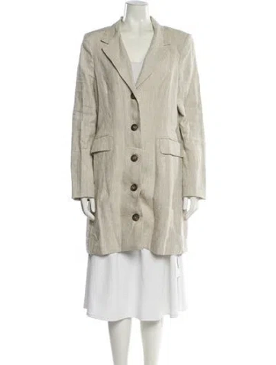 Pre-owned Reformation Linen Peacoat In Neutral