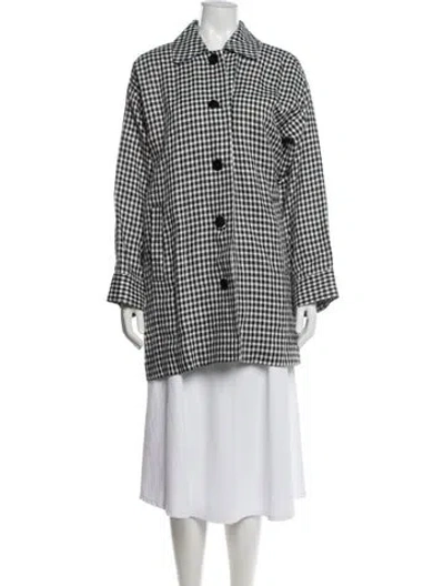 Pre-owned Reformation Linen Plaid Print Jacket In Multi