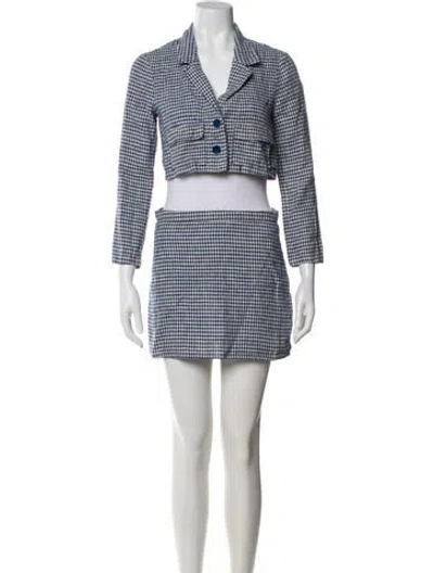 Pre-owned Reformation Linen Plaid Print Skirt Set In Multi