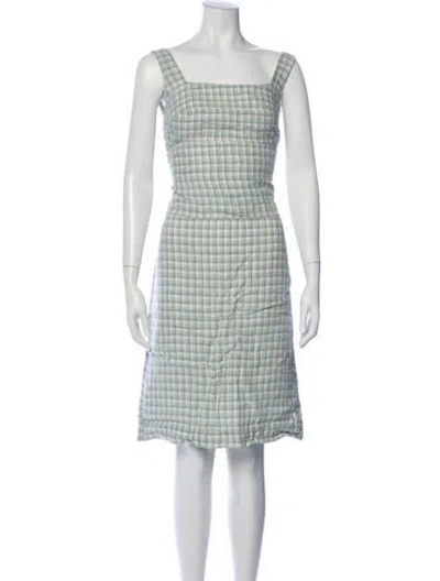 Pre-owned Reformation Linen Plaid Print Skirt Set In Neutral