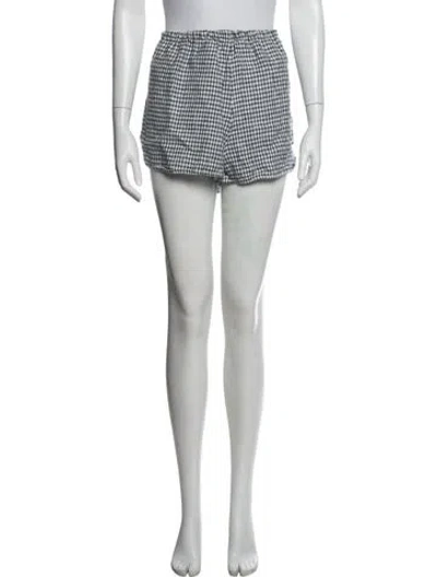 Pre-owned Reformation Linen Plaid Print Sweatpants In White