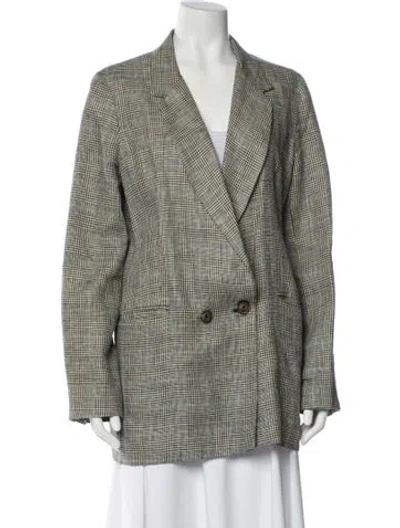 Pre-owned Reformation Linen Printed Blazer In Neutral
