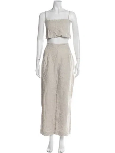 Pre-owned Reformation Linen Printed Pant Set In Neutral