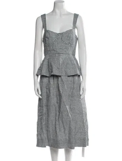 Pre-owned Reformation Linen Printed Skirt Set W/ Tags In Blue