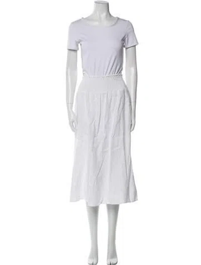 Pre-owned Reformation Linen Printed Skirt Set In White