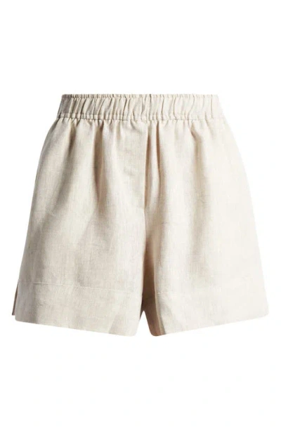 Reformation Linen Pull-on Shorts In Oatmeal