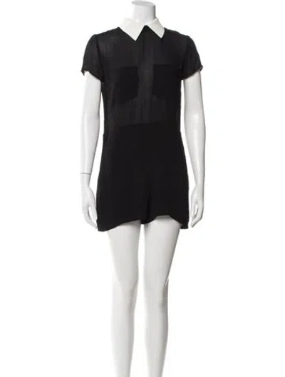 Pre-owned Reformation Linen Romper In Black