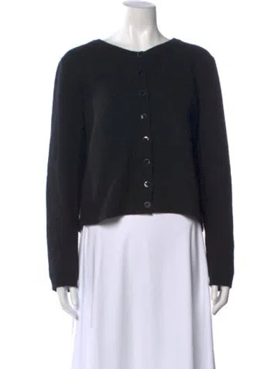 Pre-owned Reformation Linen Scoop Neck Sweater In Black