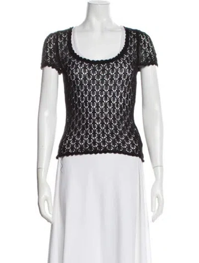 Pre-owned Reformation Linen Scoop Neck Sweater In White