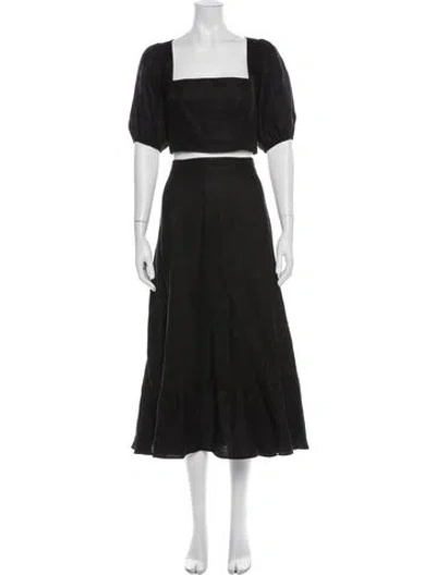 Pre-owned Reformation Linen Skirt Set In Black