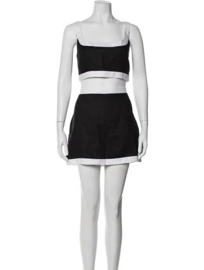 Pre-owned Reformation Linen Skirt Set In Black