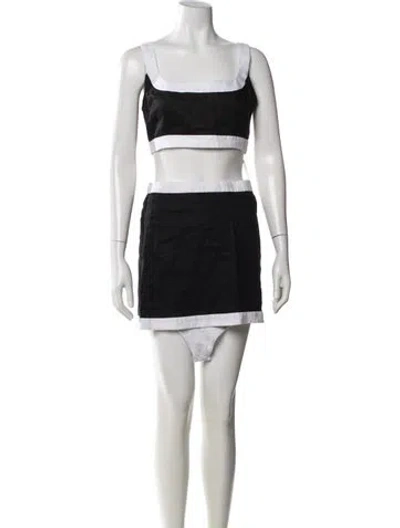 Pre-owned Reformation Linen Skirt Set In Black