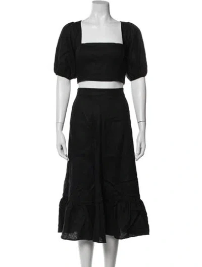 Pre-owned Reformation Linen Skirt Set In Black