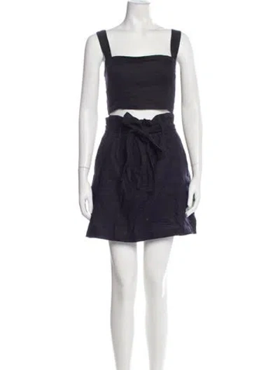 Pre-owned Reformation Linen Skirt Set In Blue