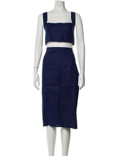 Pre-owned Reformation Linen Skirt Set In Blue