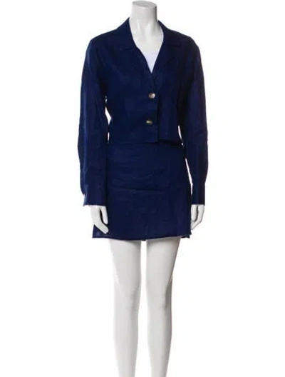 Pre-owned Reformation Linen Skirt Set In Blue