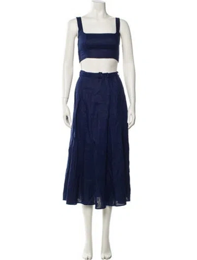 Pre-owned Reformation Linen Skirt Set In Blue