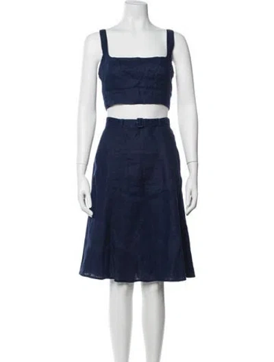 Pre-owned Reformation Linen Skirt Set In Blue
