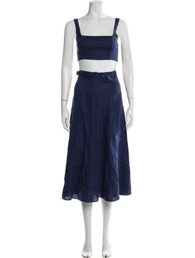 Pre-owned Reformation Linen Skirt Set In Blue