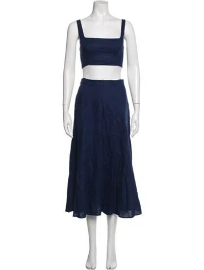 Pre-owned Reformation Linen Skirt Set In Blue