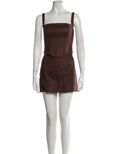 Pre-owned Reformation Linen Skirt Set In Brown