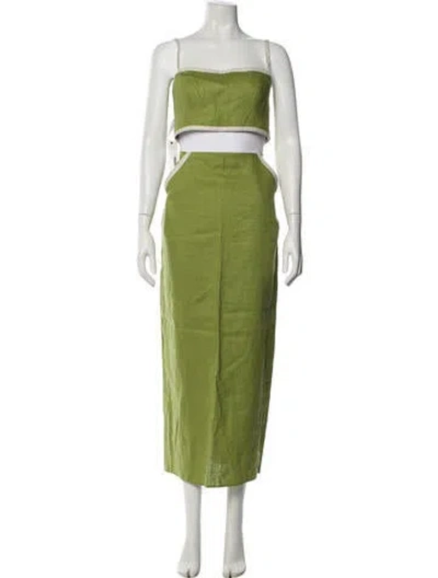 Pre-owned Reformation Linen Skirt Set In Green
