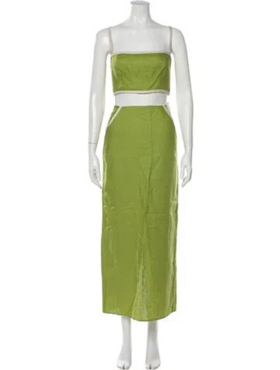 Pre-owned Reformation Linen Skirt Set In Green