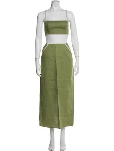Pre-owned Reformation Linen Skirt Set In Green