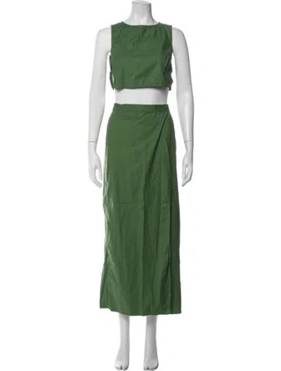 Pre-owned Reformation Linen Skirt Set In Green
