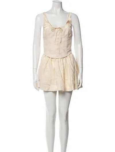 Pre-owned Reformation Linen Skirt Set In Neutral