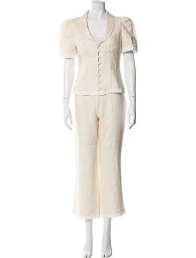 Pre-owned Reformation Linen Skirt Set In Neutral